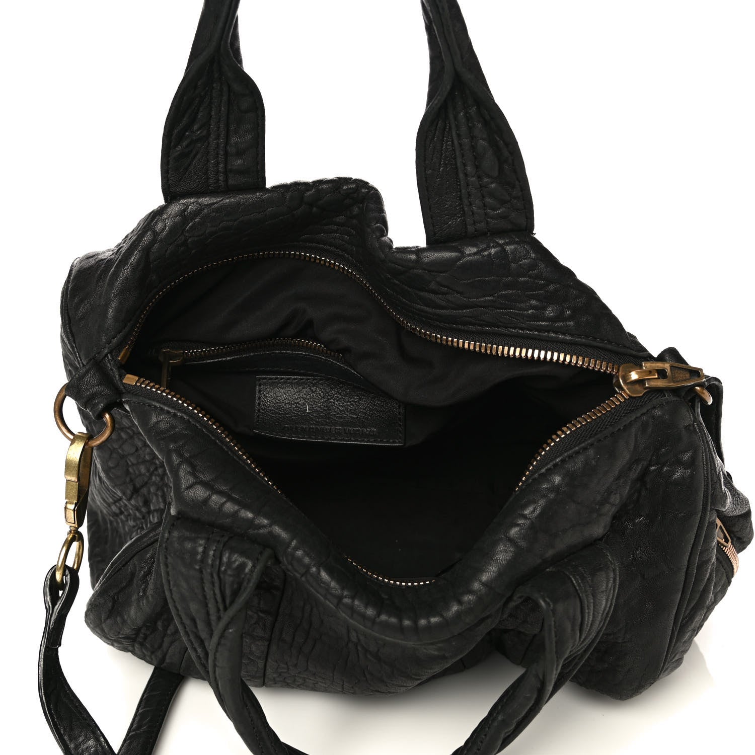 Alexander Wang Pebbled Lambskin Rocco Black Antique Brass Hardware 6 of 10