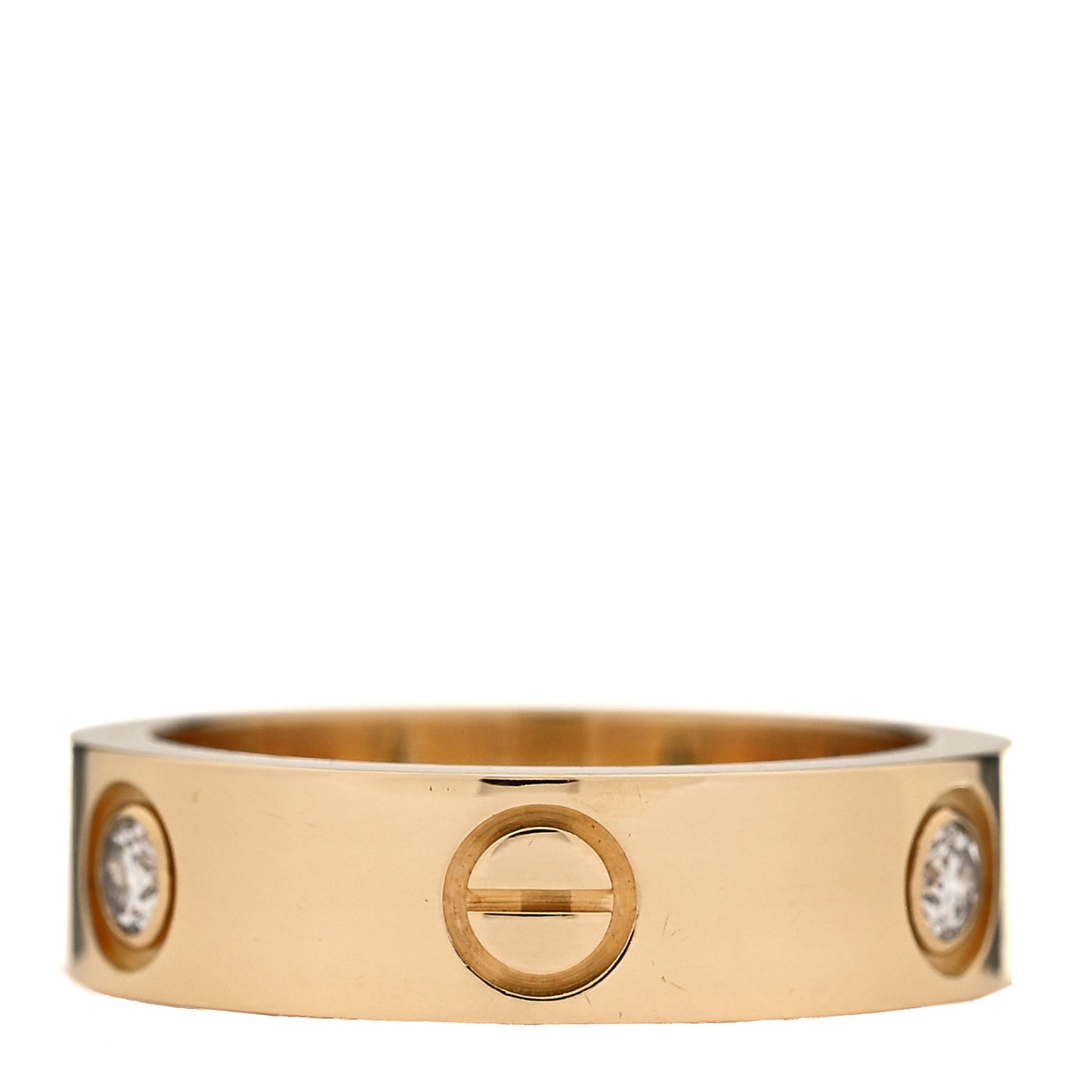 18K Yellow Gold 3 Diamond 5.5mm LOVE Ring 54 7