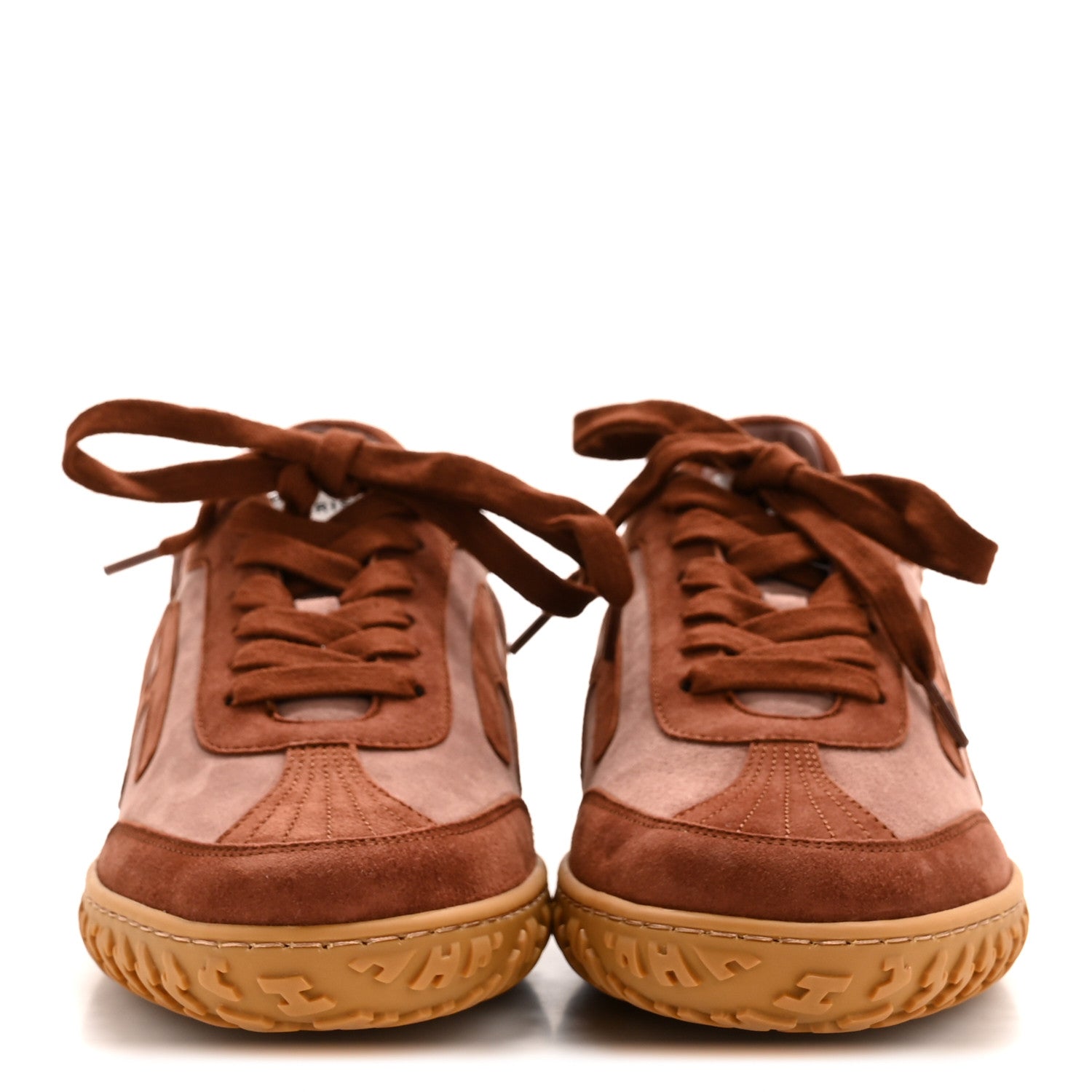 Hermes Suede Goatskin Jet Sneakers 37 Rose Antique Rouge Sepia