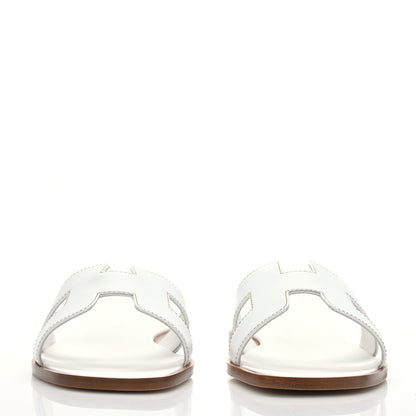 Hermes Box Calfskin Oran Sandals 39 White 2 of 9
