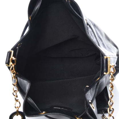 Chanel Caviar CC Drawstring Shoulder Bag Black 8 of 14