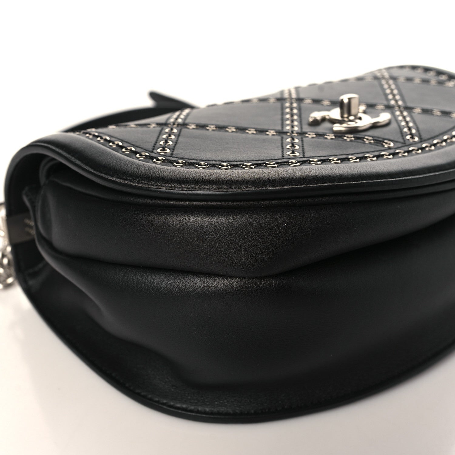 Chanel Calfskin Coco Eyelets Small Flap Bag Black 8 of 10