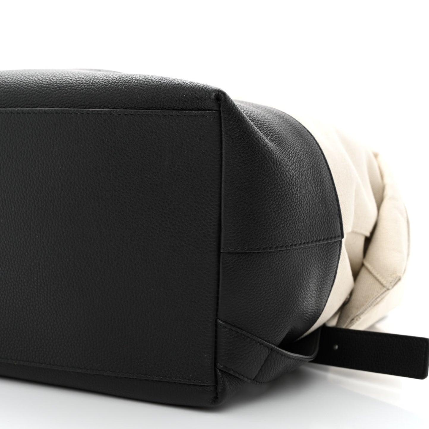 Canvas Calfskin Backpack Natural Black