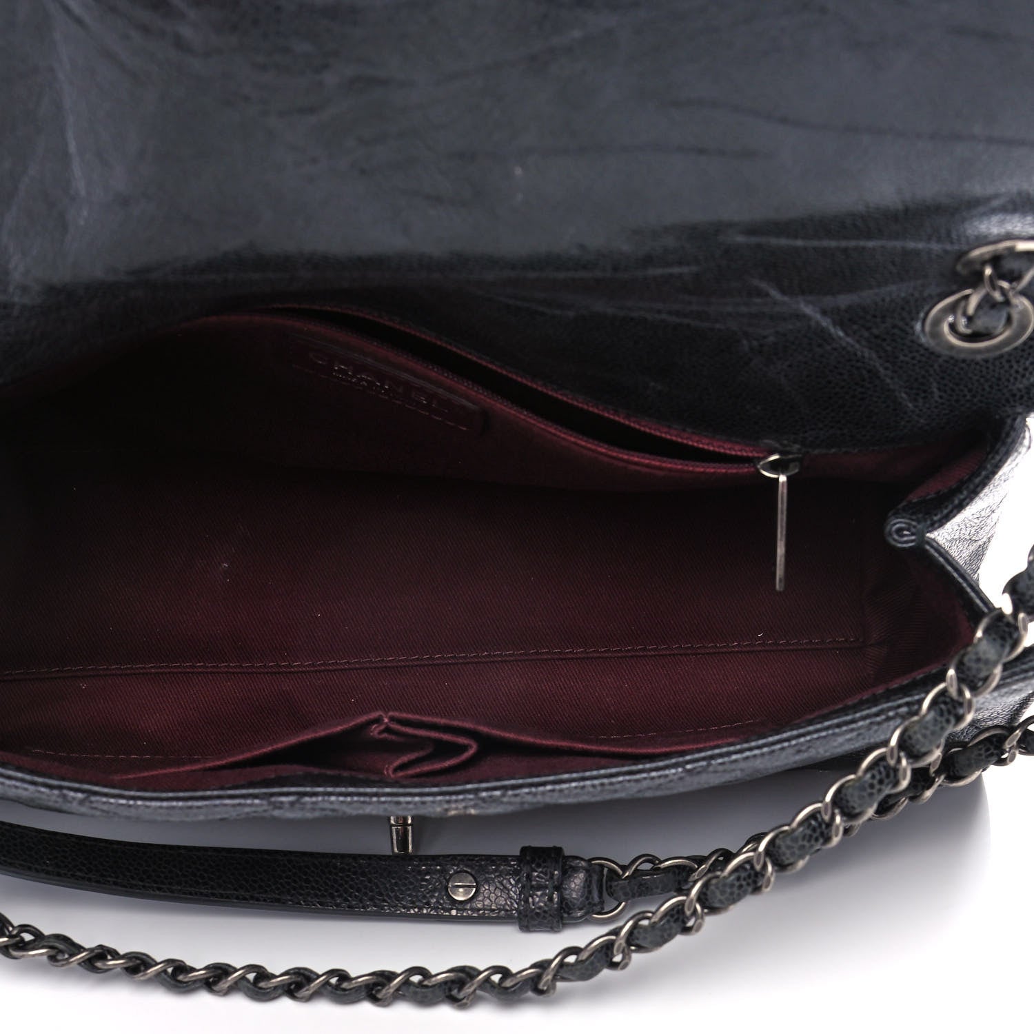 Chanel Crumpled Grained Calfskin Jumbo CC Crave Flap Black 5 of 13