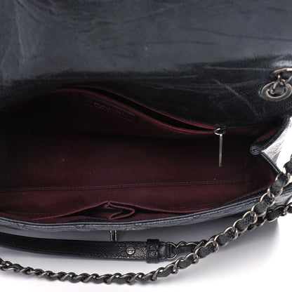 Chanel Crumpled Grained Calfskin Jumbo CC Crave Flap Black 5 of 13