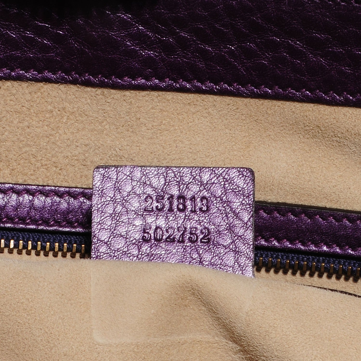 Gucci Metallic Pebbled Calfskin Medium 1973 Top Handle Satchel Purple 8 of 9