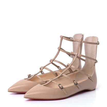Christian Louboutin Kid Toerless Cage Flats 39 Nude 1 of 8