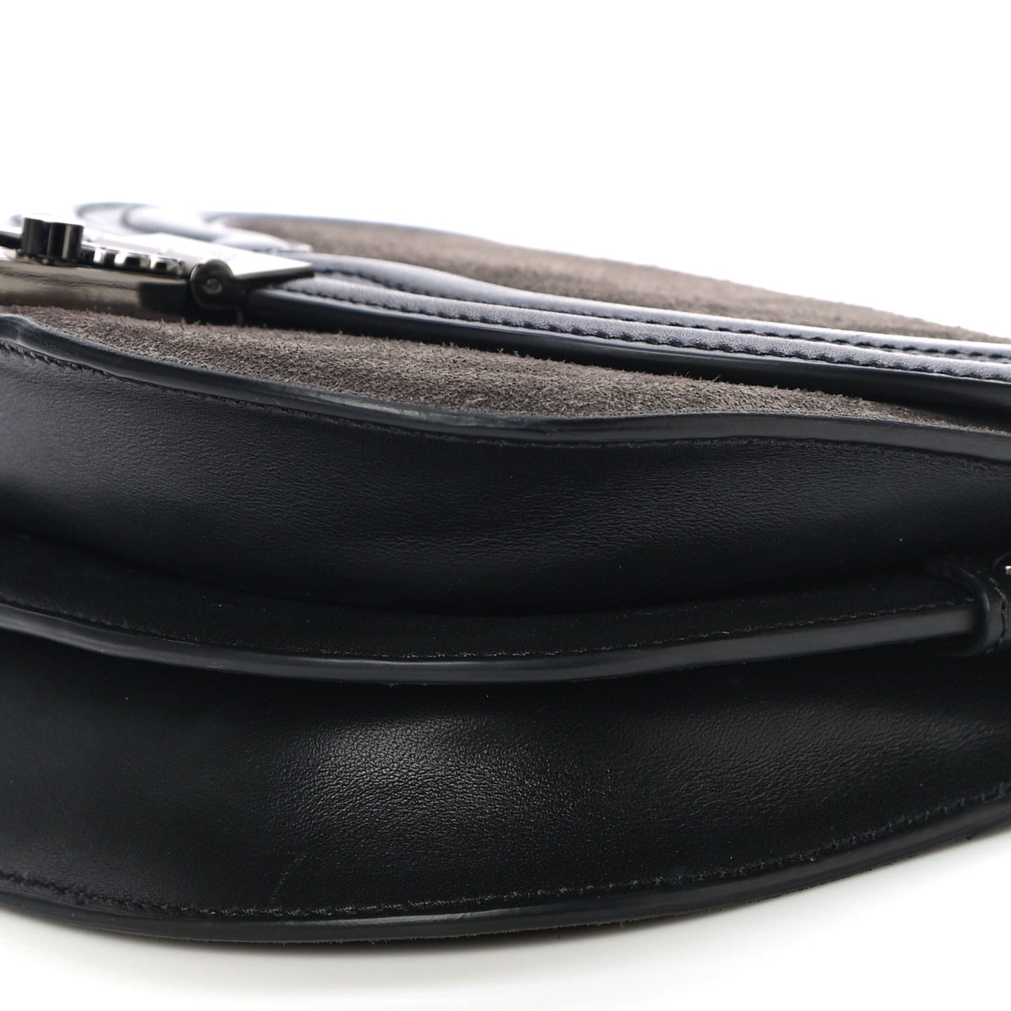 Suede Calfskin Trisha Small Shoulder Bag Black