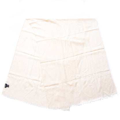 Chanel Cashmere Silk Fringe Scarf Off White 2 of 4