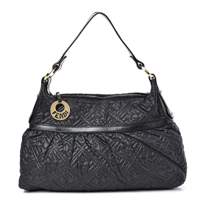 Fendi Nylon FF Embroidered Chef Hobo Black 1 of 15