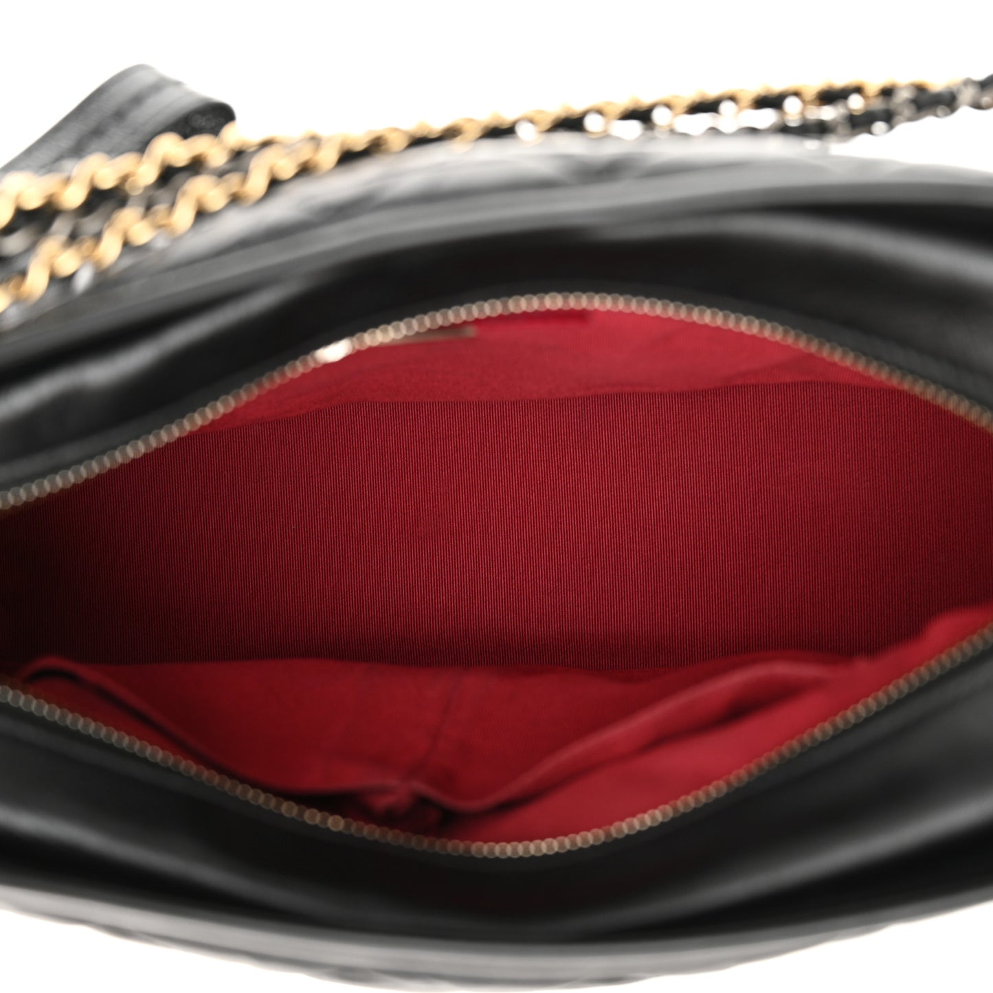 Aged Calfskin Quilted Medium Gabrielle Hobo Black