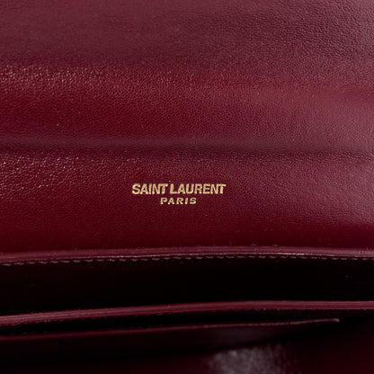 Saint Laurent SAINT LAURENT Snakeskin Small Kaia Satchel Burgundy 5 of 12