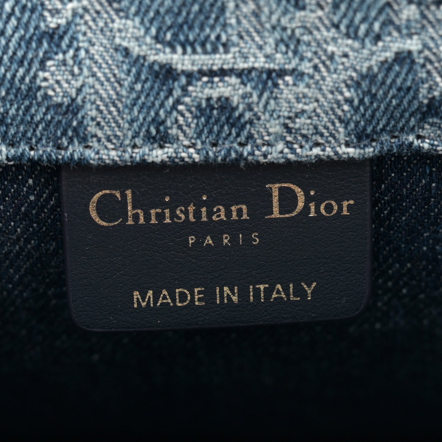 Denim Oblique Mini Book Tote With Strap Blue