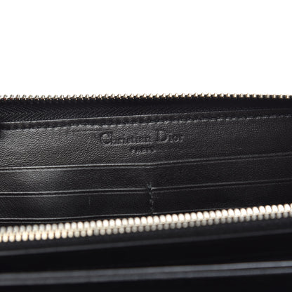 Christian Dior Lambskin Cannage Lady Dior Zip Wallet Black 6 of 12