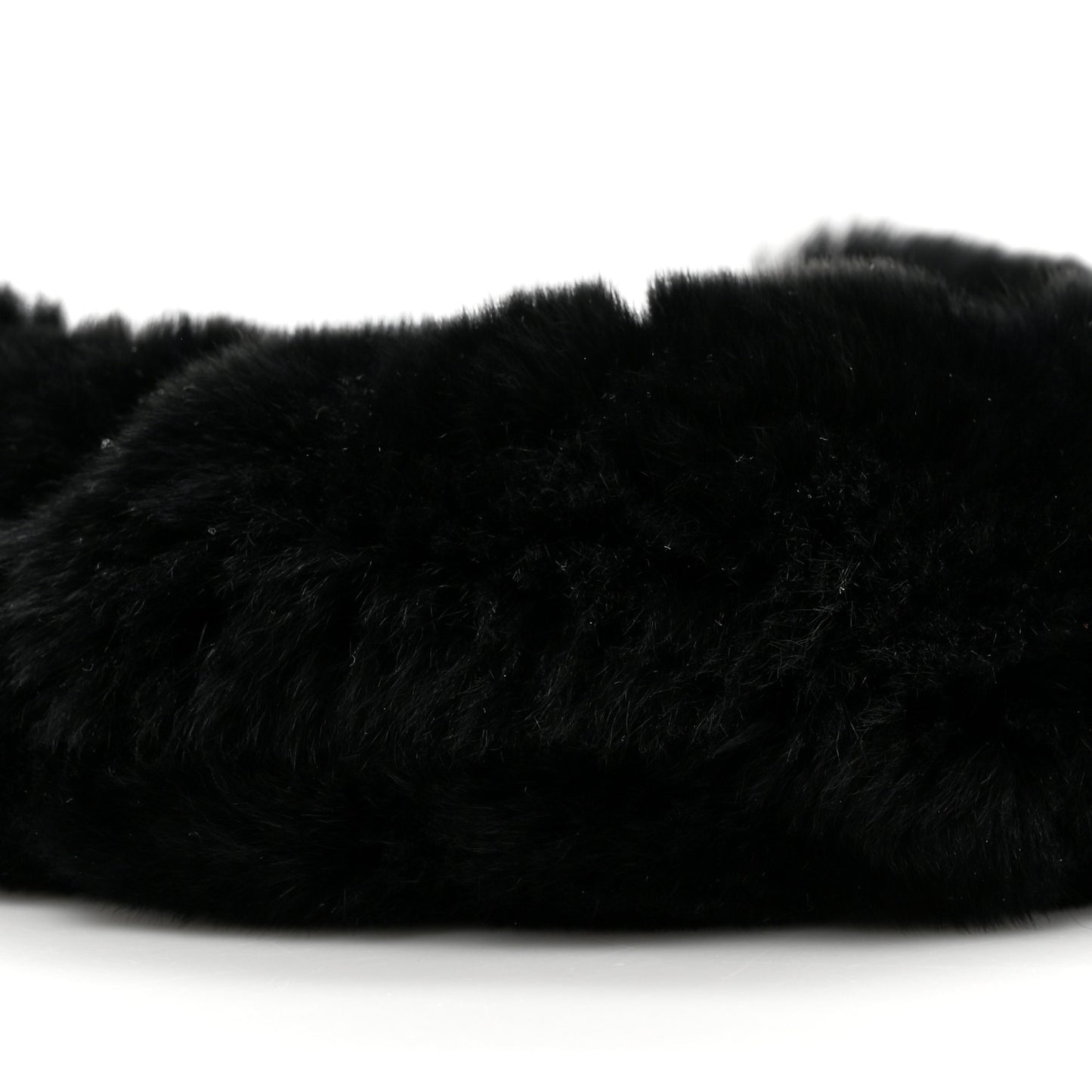 Lizard Rabbit Fur Jackie O Hobo Black