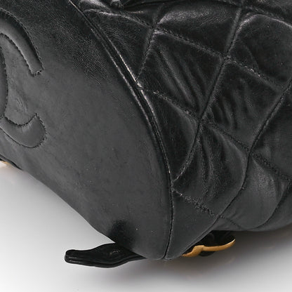 Chanel Lambskin Quilted Drawstring Backpack Black 11 of 11