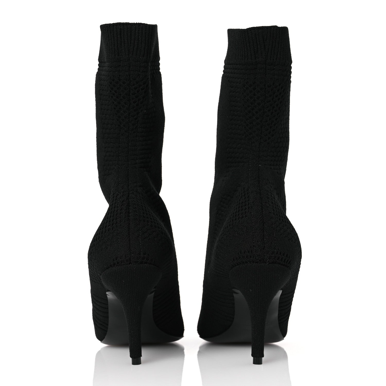 Balenciaga Textured Recycled Knit Logo Extreme Pointed Toe Knife 2.0 Booties 36 Black 6 of 10