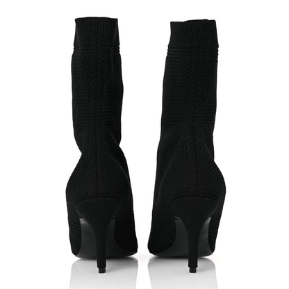 Balenciaga Textured Recycled Knit Logo Extreme Pointed Toe Knife 2.0 Booties 36 Black 6 of 10