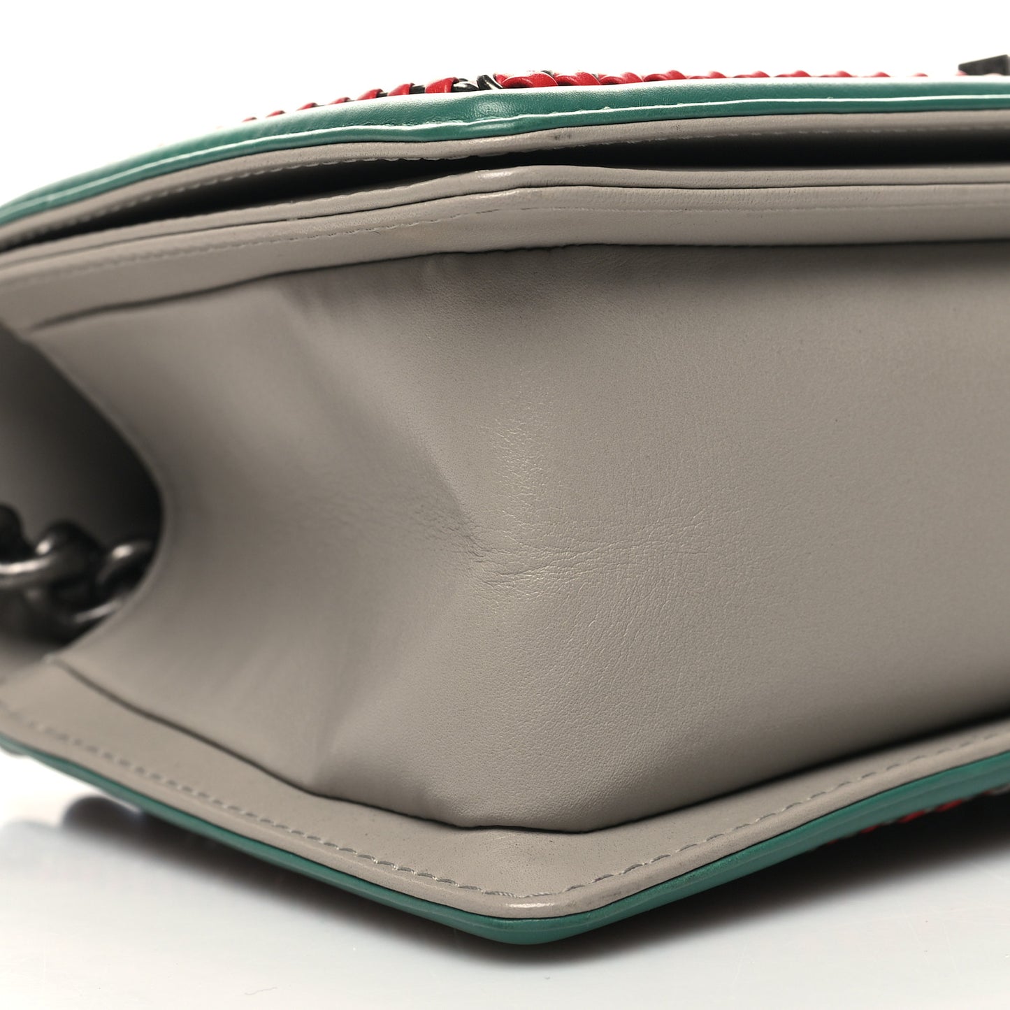 Lambskin Quilted Medium Top Handle Boy Flap Grey Green Red