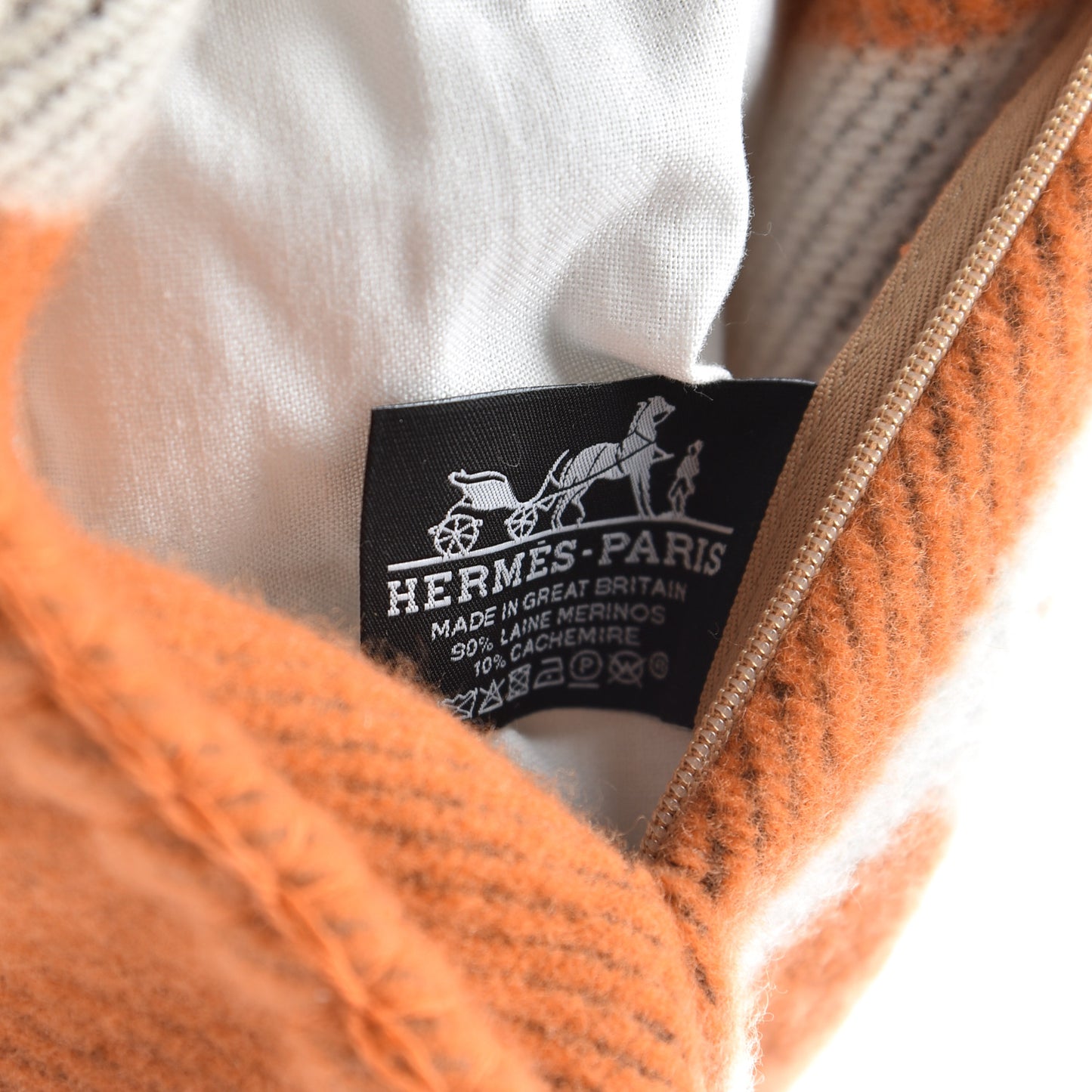 Wool Cashmere Avalon Pillow PM Ecru Potiron