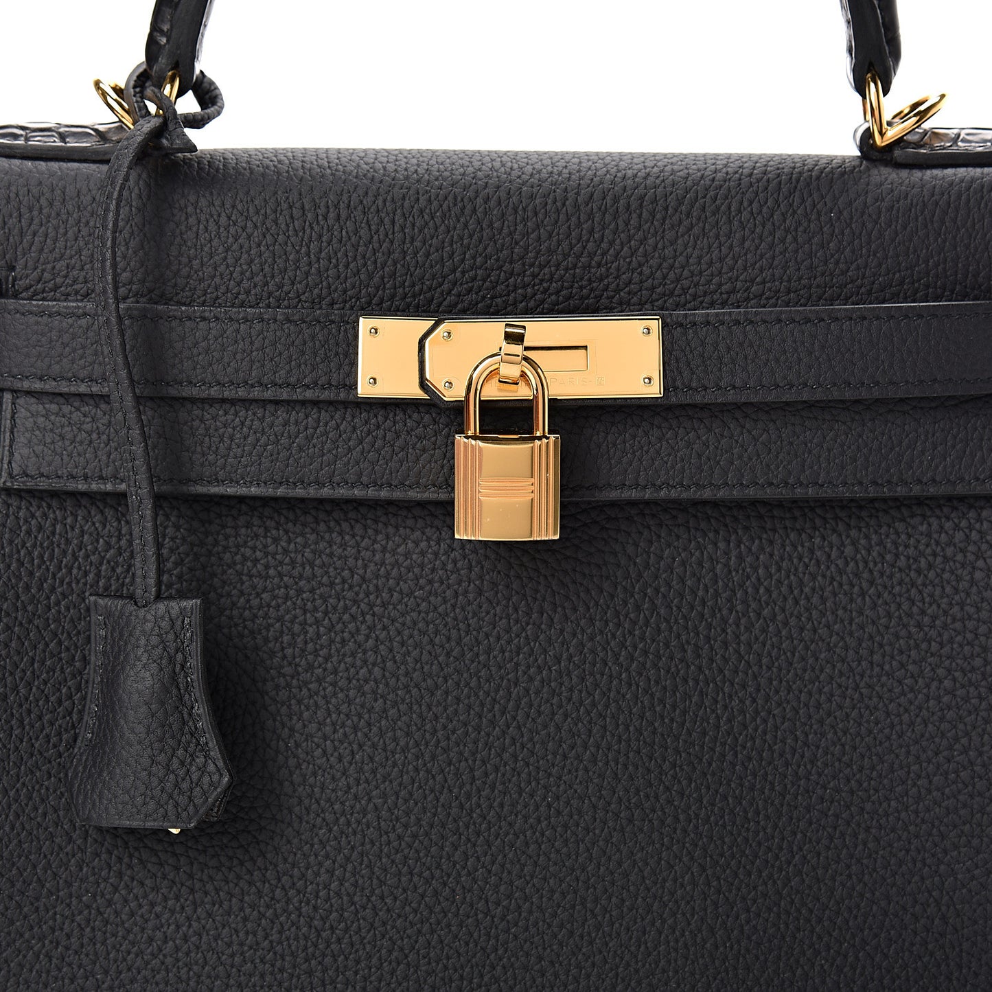 Togo Matte Alligator Kelly Retourne Touch 28 Black