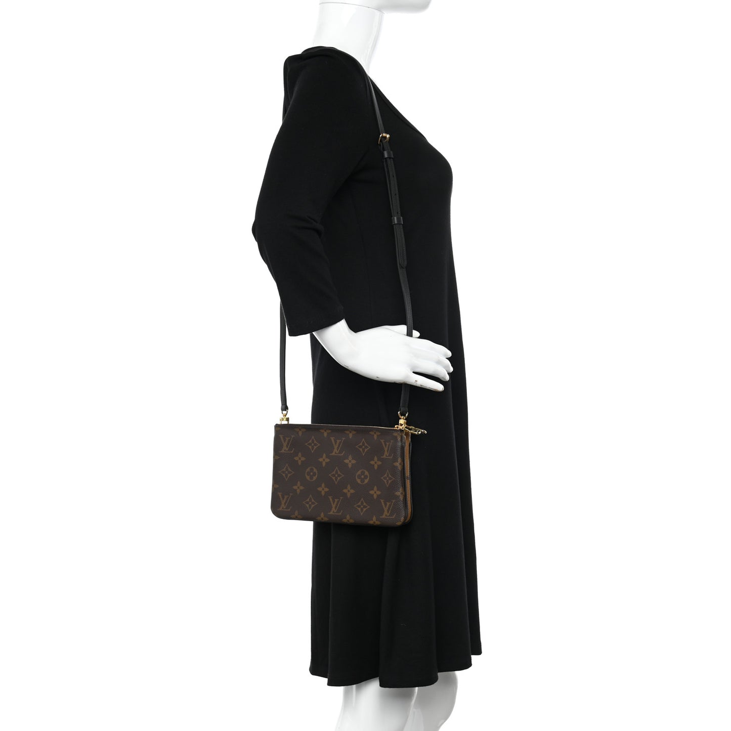 Reverse Monogram Giant Double Zip Pochette