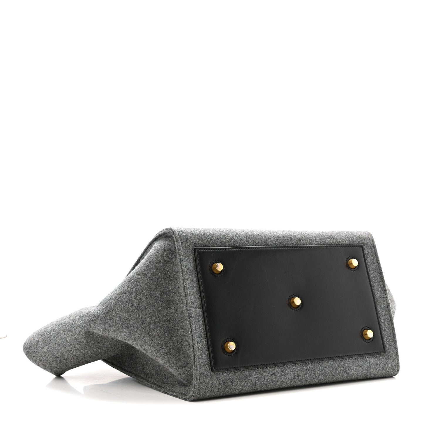 Felt Calfskin Medium Tie Knot Tote Grey Black