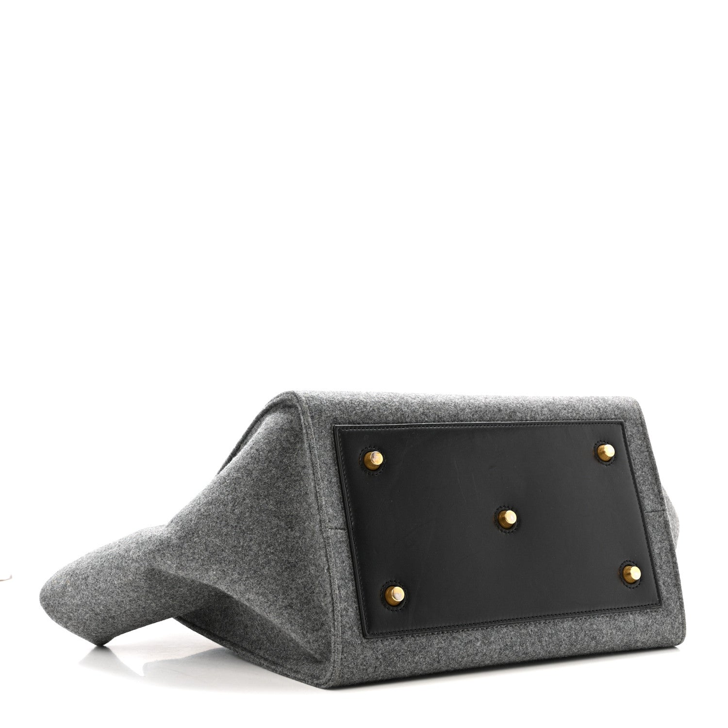 Celine Felt Calfskin Medium Tie Knot Tote Grey Black 4 of 17