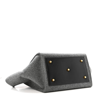 Celine Felt Calfskin Medium Tie Knot Tote Grey Black 4 of 17