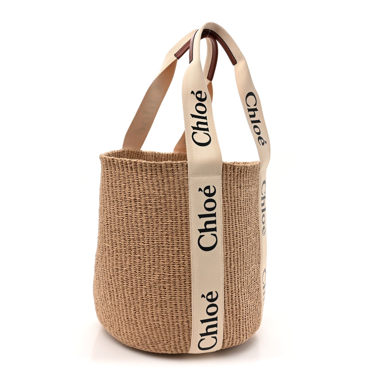 Chloe Raffia Large Woody Basket Bag White 3 of 9