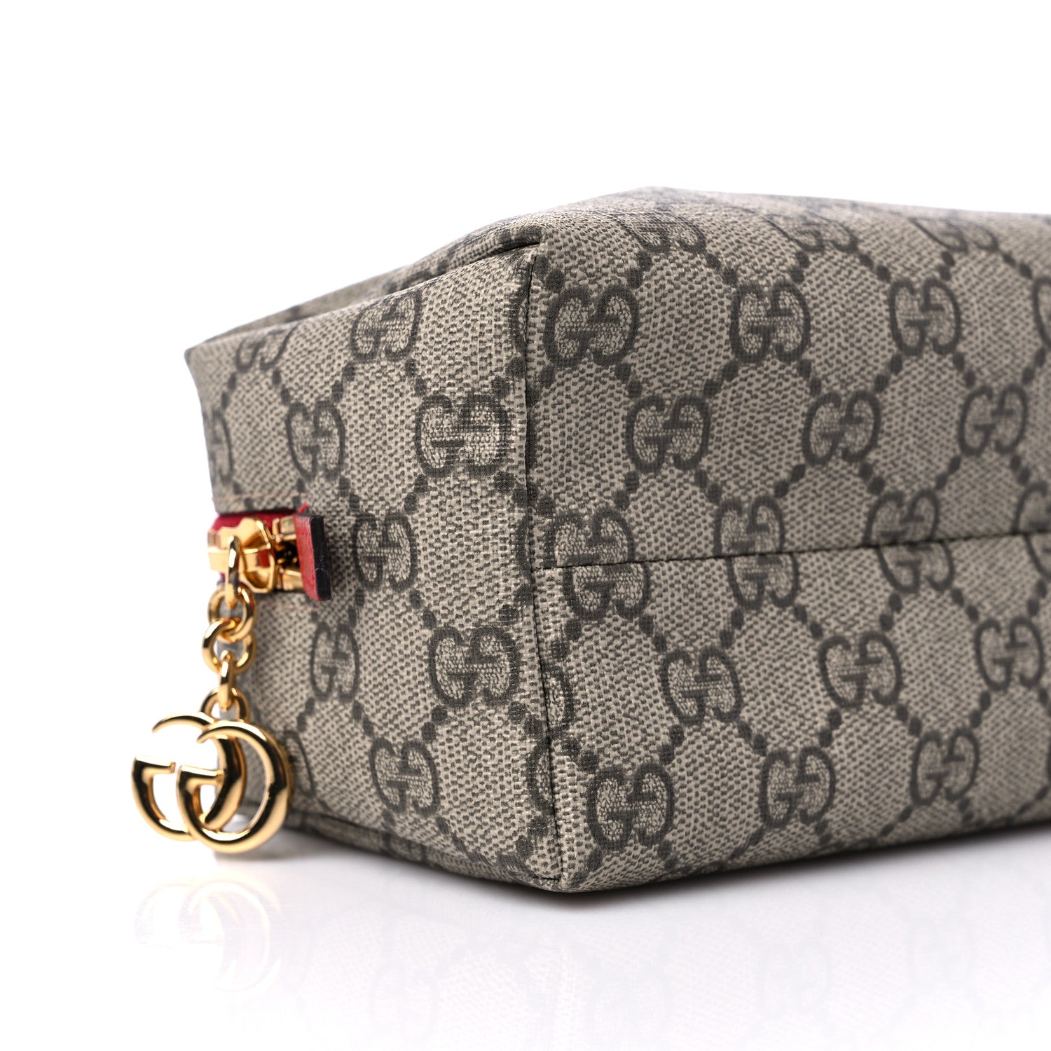 Gucci Soft GG Supreme Monogram Calfskin Medium Ophidia Cosmetic Case Beige Ebony Hibiscus Red 8 of 10
