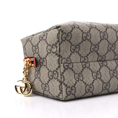 Gucci Soft GG Supreme Monogram Calfskin Medium Ophidia Cosmetic Case Beige Ebony Hibiscus Red 8 of 10