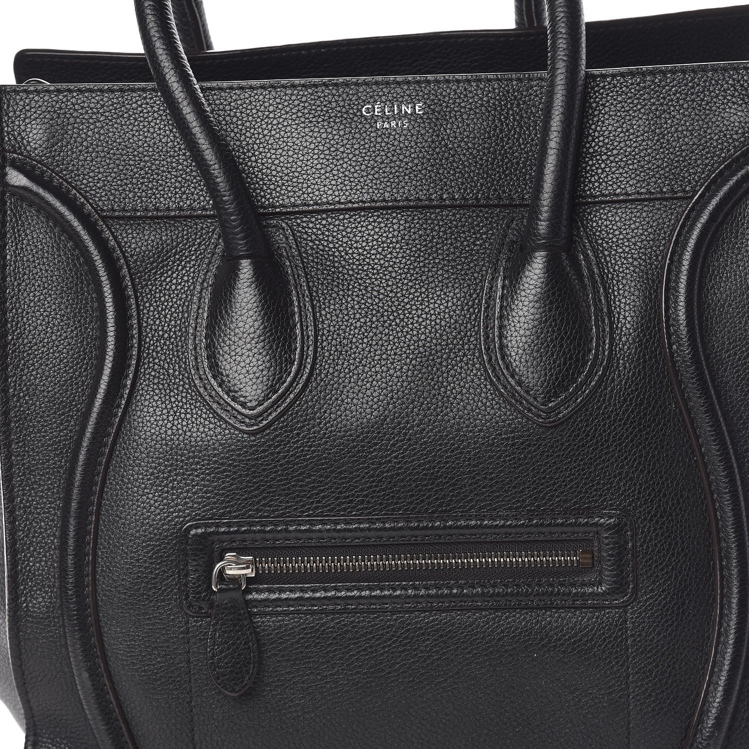 Celine Drummed Calfskin Mini Luggage Black 10 of 10