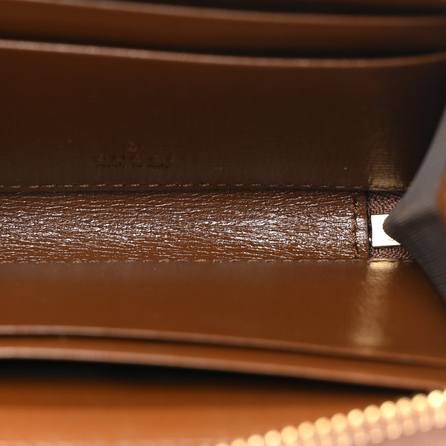 Gucci GG Supreme Monogram Azalea Calfskin Horsebit 1955 Zip Around ID Card Case Wallet Beige Ebony Brown Sugar 5 of 10