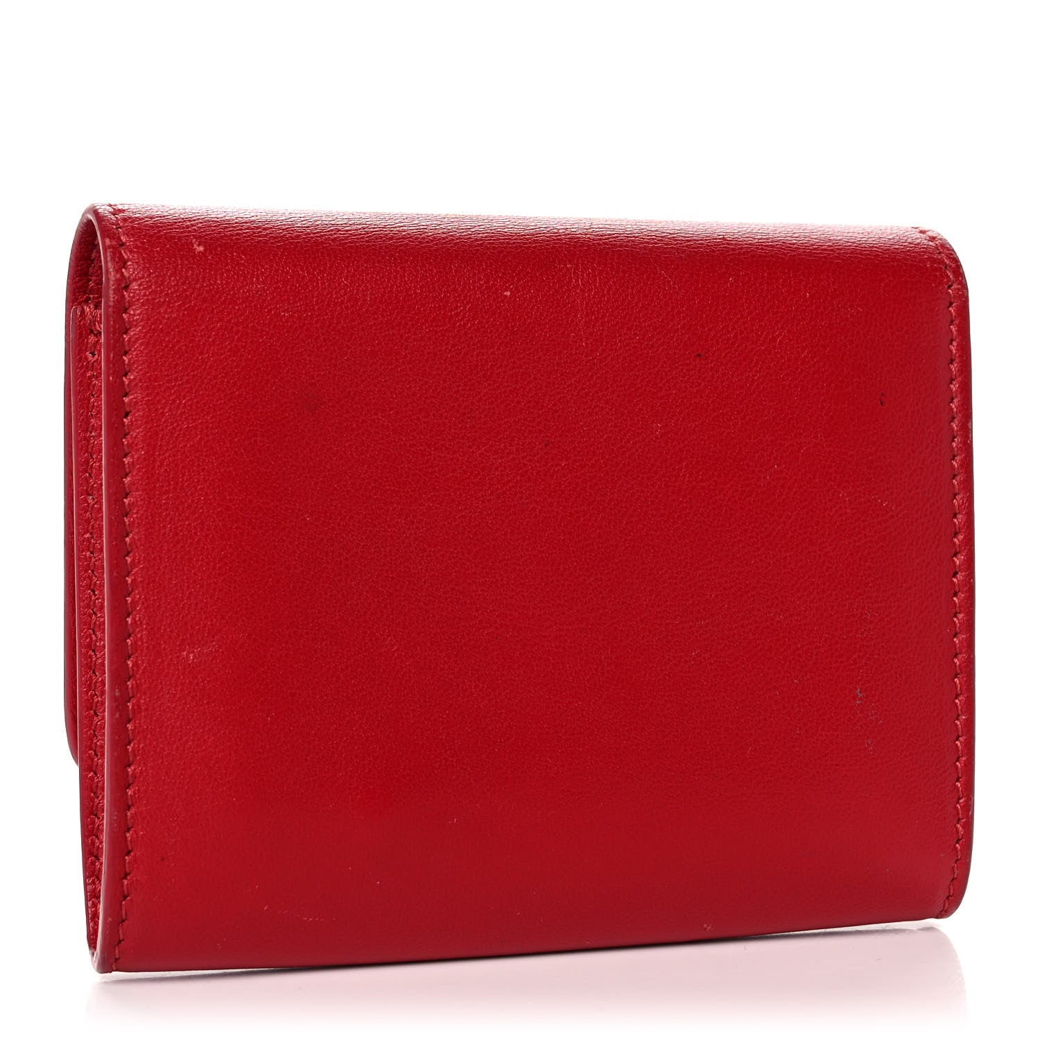 Celine Lambskin Small Flap Wallet Red 3 of 13