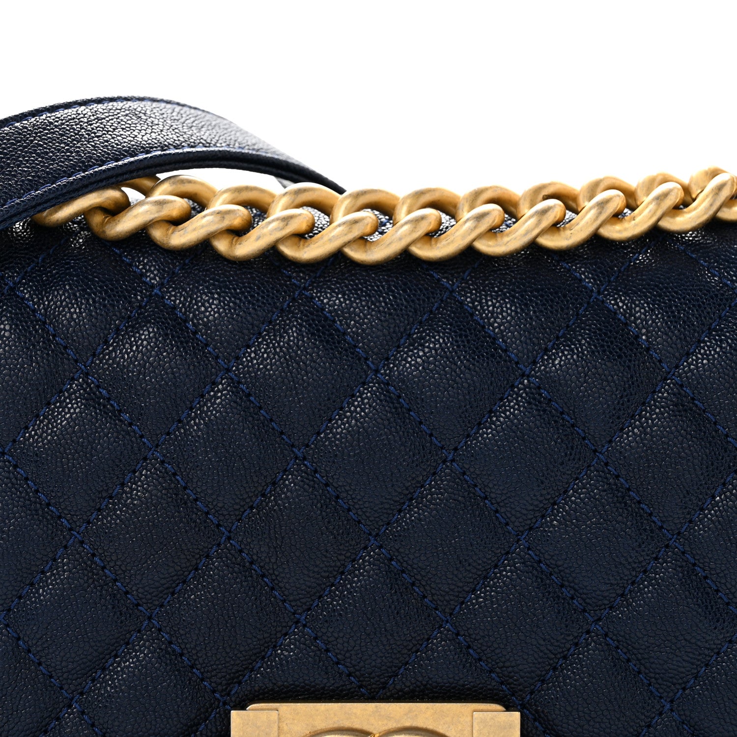 Chanel Caviar Quilted Small Boy Flap Navy 8 of 10