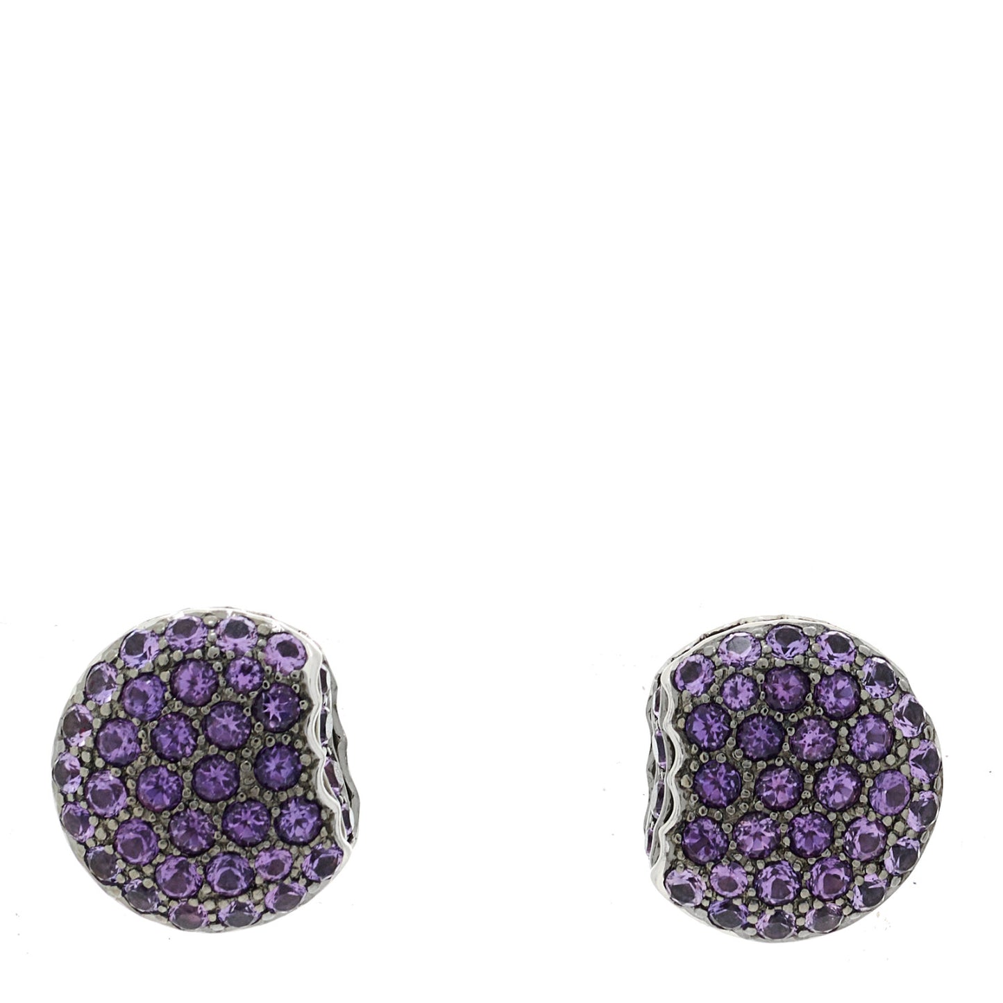 18K White Gold Amethyst Tentacion Macaron Earrings