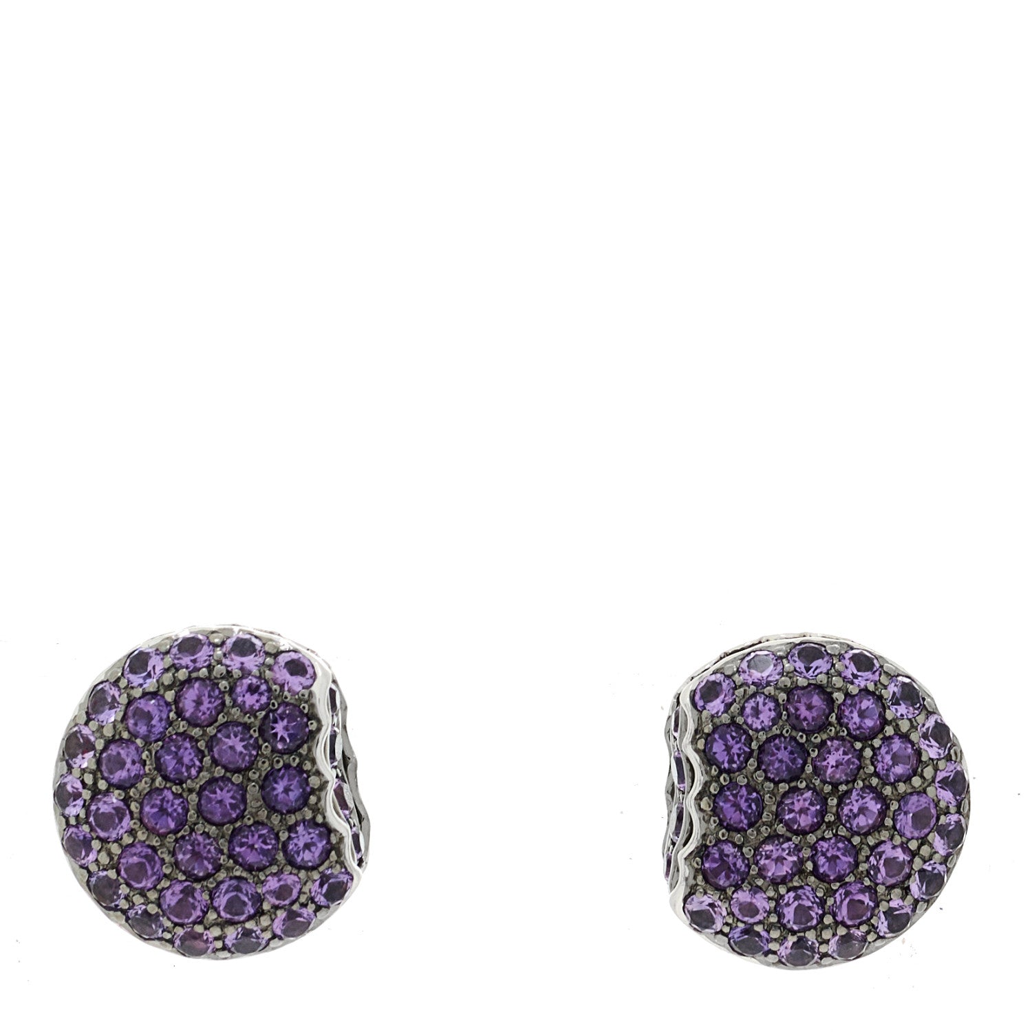 Boucheron 18K White Gold Amethyst Tentacion Macaron Earrings 1 of 4