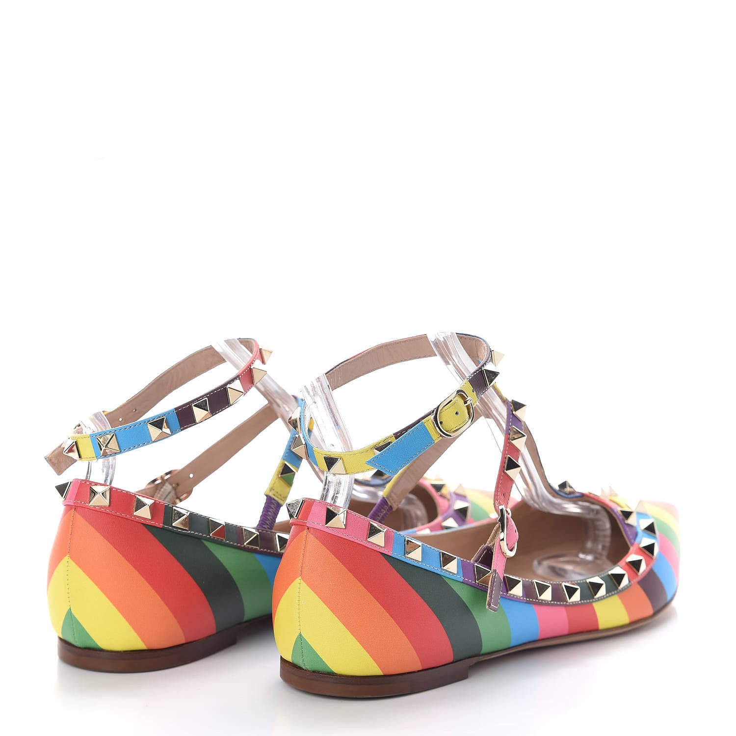 Valentino Garavani Calfskin Ballerina Rockstud Cage Ballerina Flats 39 Multicolor 4 of 7