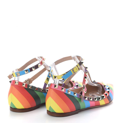 Valentino Garavani Calfskin Ballerina Rockstud Cage Ballerina Flats 39 Multicolor 4 of 7