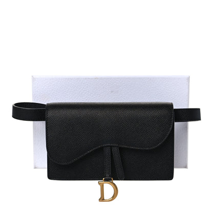 Christian Dior Grained Calfskin Saddle Belt Bag Black 10 of 10
