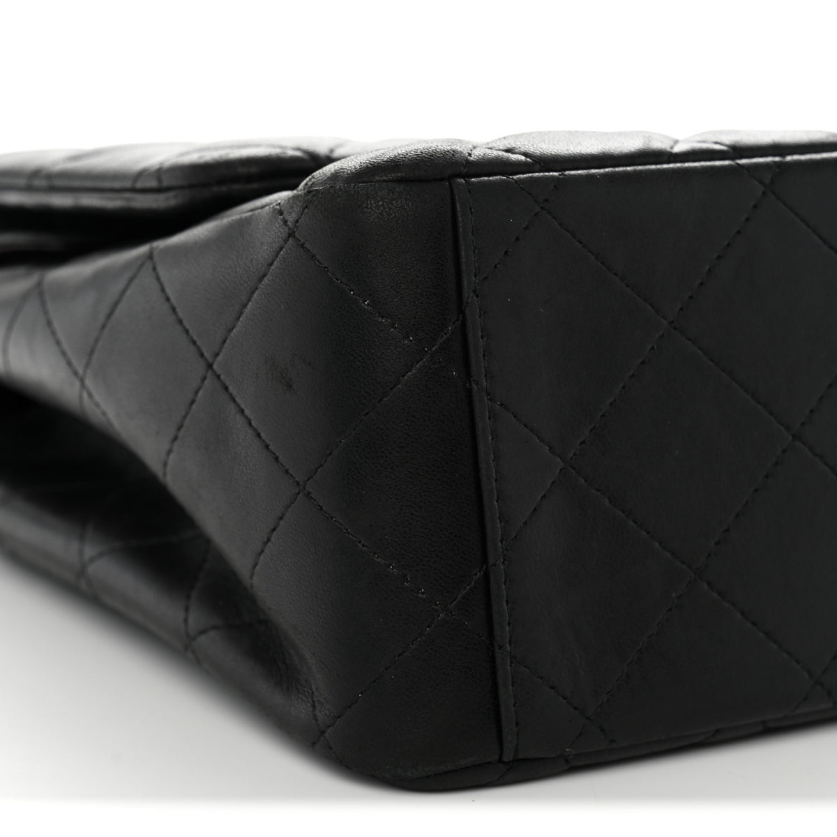 Lambskin Quilted Maxi Double Flap Black