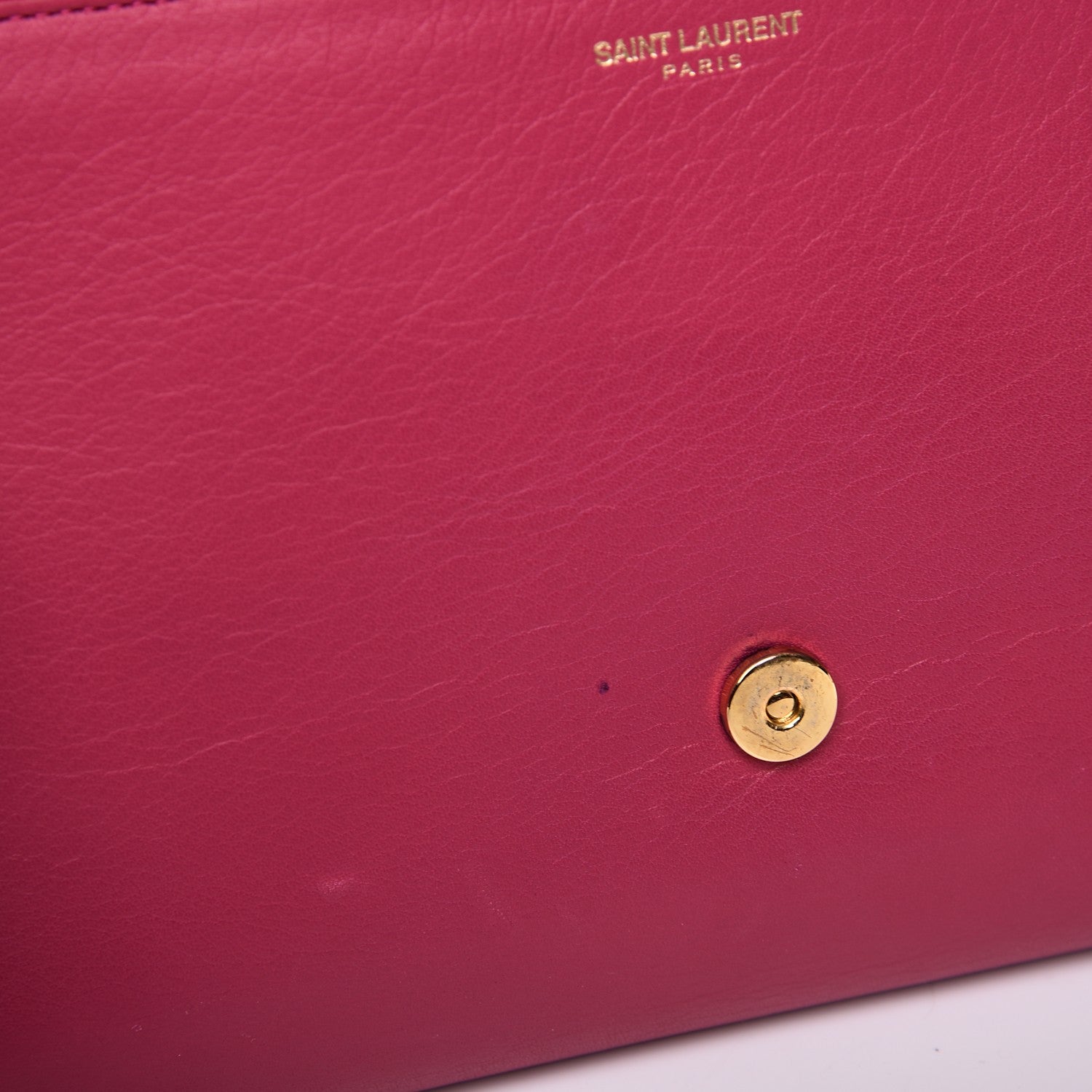 Saint Laurent Calfskin Classic Y Ligne Clutch Fuchsia 8 of 10