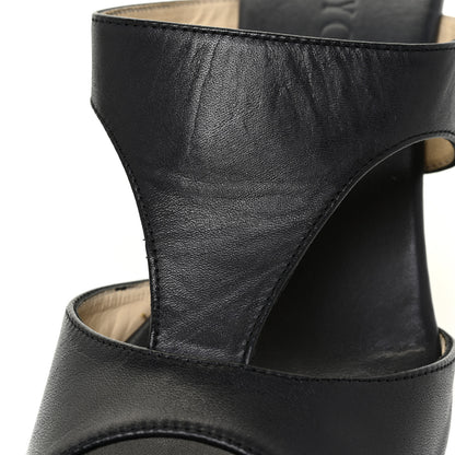 Jimmy Choo Calfskin Pledge T-Strap Espardille Wedge Sandals 38 Black 10 of 19