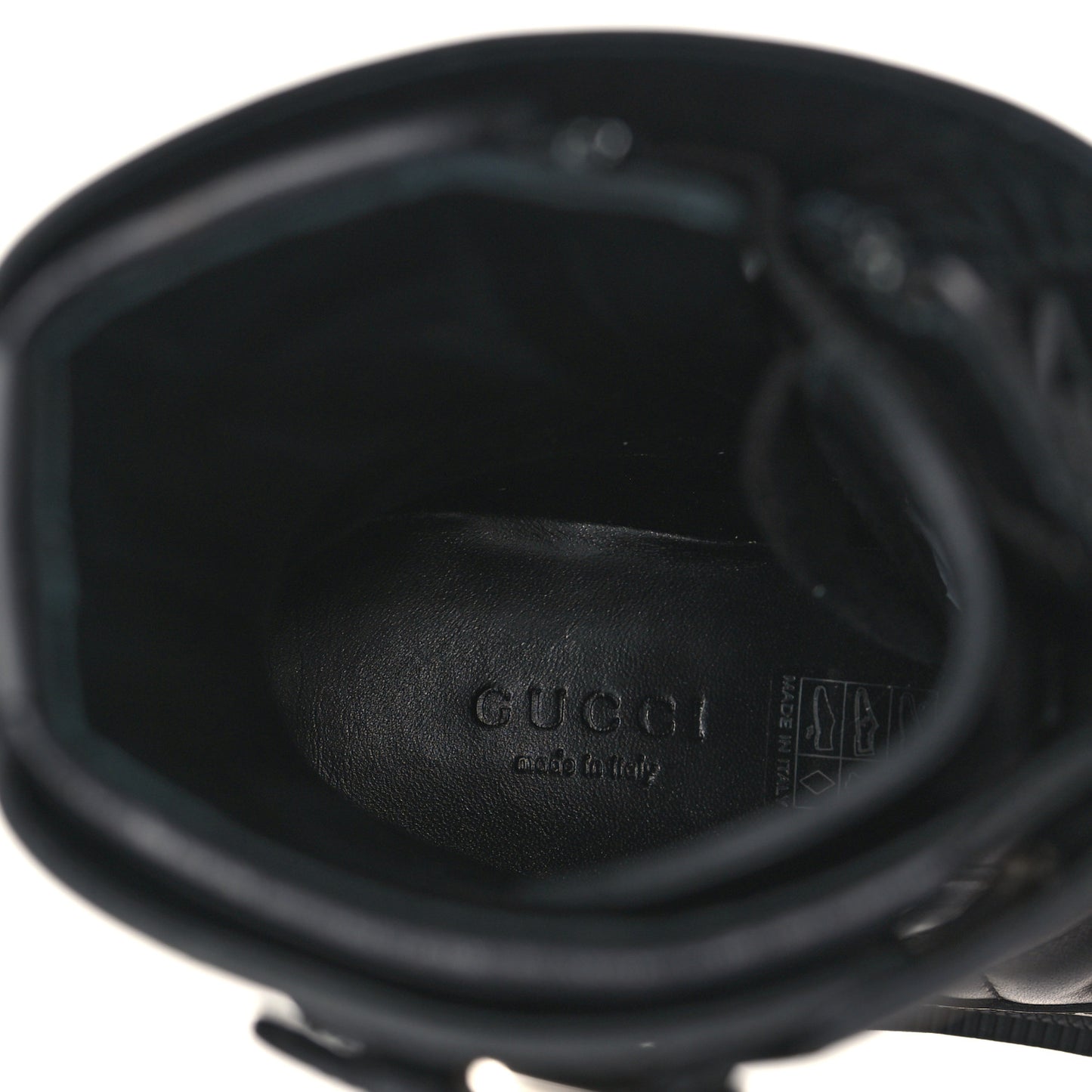 Nappa Frances GG Matelasse Platform Combat Boots 35 Black