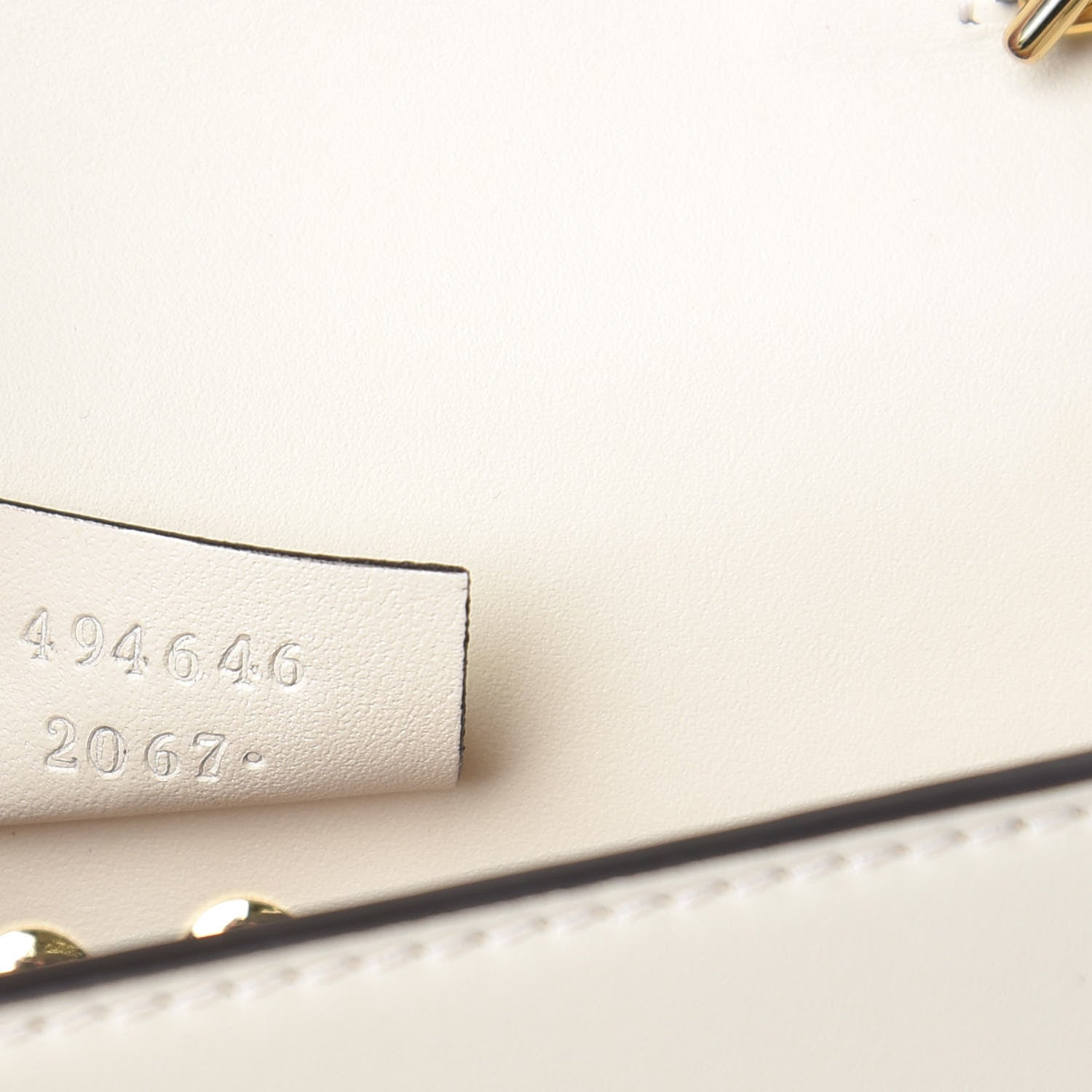 Gucci Calfskin Super Mini Sylvie Chain Shoulder Bag White 7 of 10