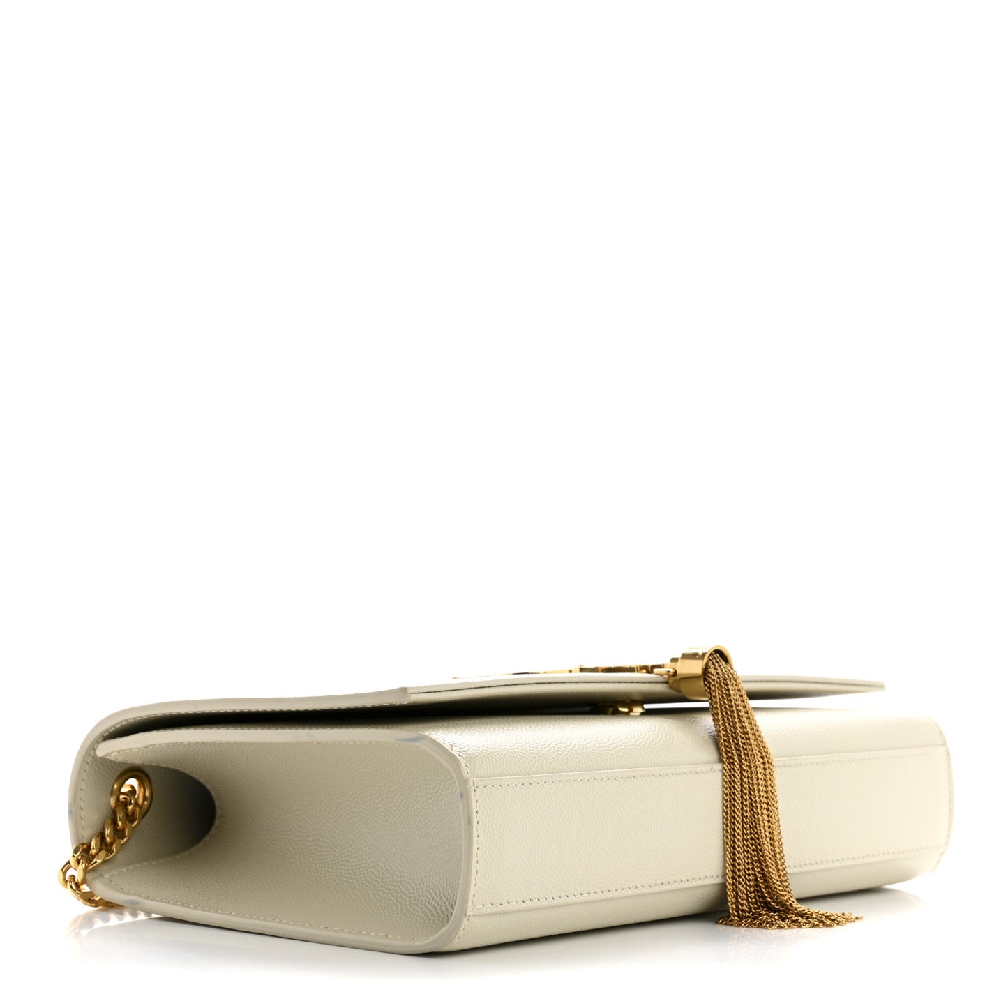 Grain De Poudre Calfskin Medium Classic Monogram Kate Tassel Satchel Crema Soft
