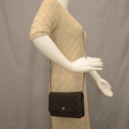 Chanel Lambskin Quilted Wallet On Chain Black 2 of 9