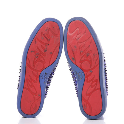 Christian Louboutin Suede Mens Louis Spikes Flat Sneakers 42 Purple 5 of 11