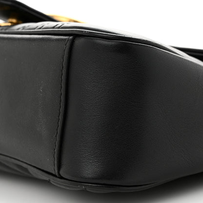 Gucci Calfskin Matelasse Small GG Marmont Shoulder Bag Black 10 of 17